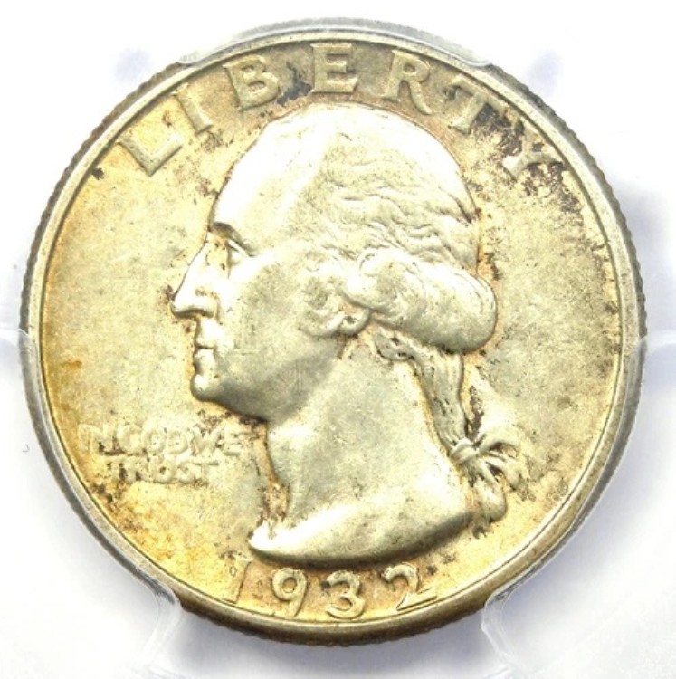 1932-D ワシントン クォーター 25 セント - PCGS AU55 認定 - 希少なキー デート コイン! 233,200円