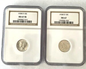 1938-D NGC MS 67 FB 1938-D NGC MS 67 米国シルバーマーキュリーヘッドダイム