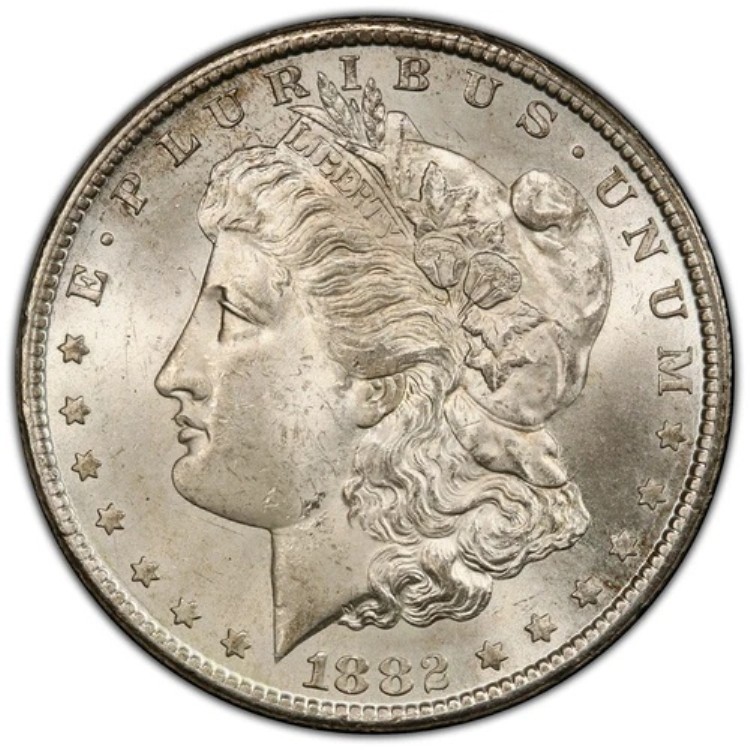 1882 CC $1 モルガン銀貨 PCGS MS63 認定 米国造幣局コイン