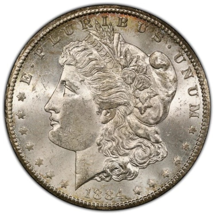 1884年 CC 1ドル モルガン銀貨 PCGS MS63 認定 米国造幣局コイン