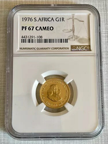 南アフリカ 1976年 1ランド金貨 NGC PF67 カメオ SKU# 6089
