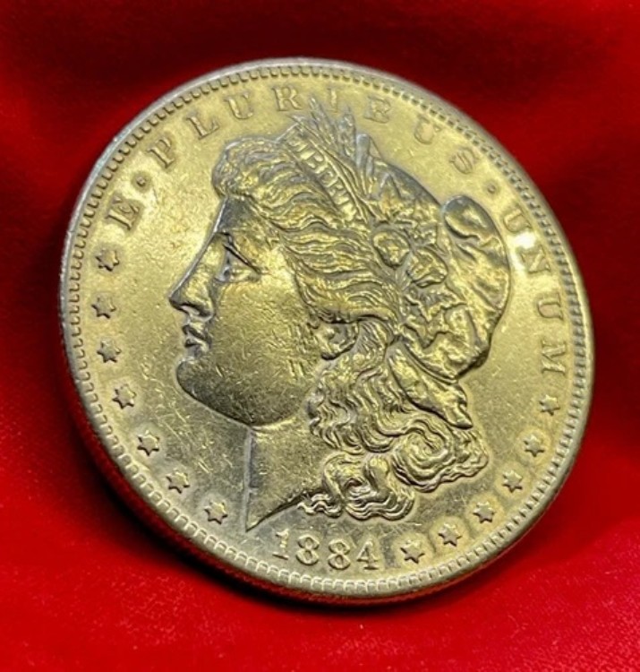 1884-S モルガン シルバー ダラー シルバー コイン、チョイス AU++/Unc ベター デート