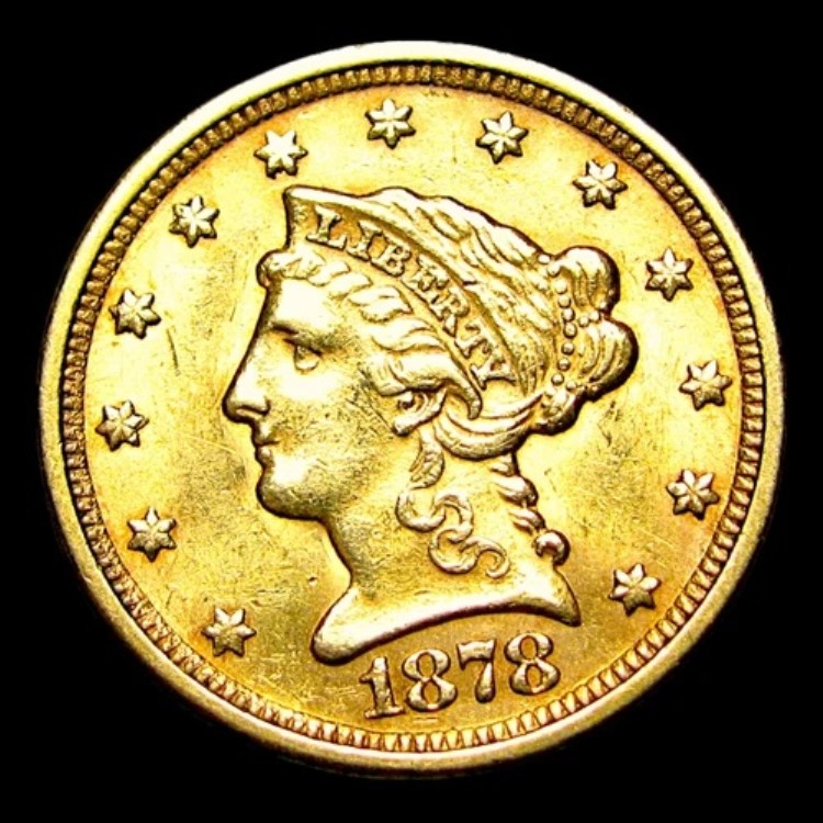 1878年 リバティヘッドクォーターイーグル 2.50ドル金貨 --- 未使用コイン --- #591I｜WORLD RESOURCE【KING店】