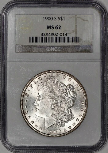 1900-S モーガン銀貨 $1 NGC MS62 - 派手な光沢!｜WORLD RESOURCE【KING店】
