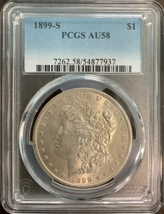 1899-S モーガン シルバー ドル 1 ドル AU 58 PCGS｜WORLD RESOURCE【KING店】
