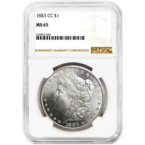 1883-CC 1ドルモルガン銀貨 NGC MS65 ブラウンラベル