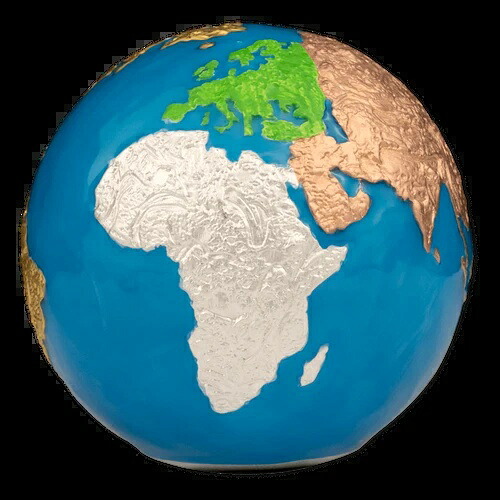 2024年 バルバドス ブルーマーブル 5オンス シルバー グローインザダーク カラー球状コイン｜WORLD RESOURCE【KING店】