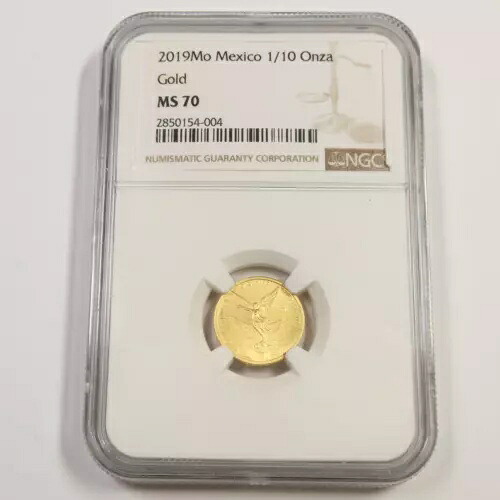 2019 Mo NGC MS70 1/10 オンス - リベルタ オンザ ゴールド メキシコ コイン #53115A