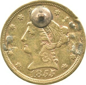 1855年 2.50ドル リバティヘッド ゴールド クォーターイーグル ラブトークン *3466
