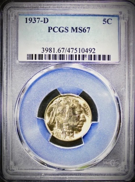 1937-D バッファローニッケル - PCGS MS-67 - ミントステート 67｜WORLD RESOURCE【KING店】