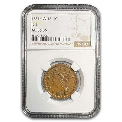 1851/INV 18 ラージセント AU-55 NGC (ブラウン)｜WORLD RESOURCE【KING店】