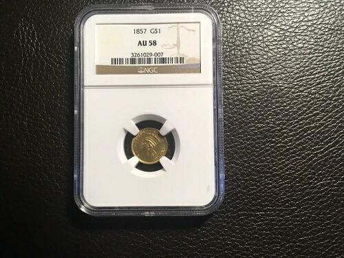 1857年 1ドル金貨 NGCAu 58 グレードとして非常に良好｜WORLD RESOURCE【KING店】