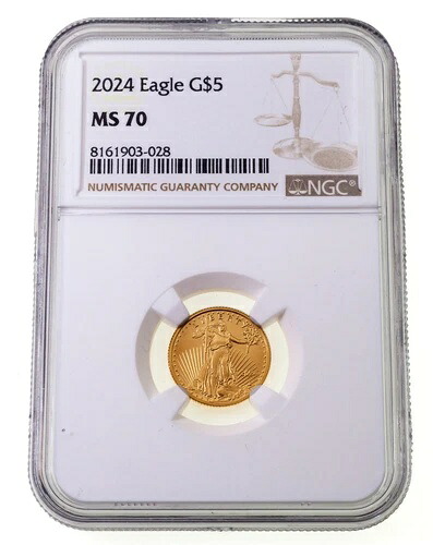 2024年 G$5 1/10オンス アメリカン・ゴールド・イーグル NGC MS70 認定|WORLD RESOURCE【KING店】
