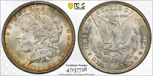 1889年 O モルガン銀貨 PCGS MS-63