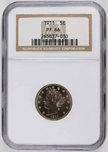 1911年 Pニッケル リバティヘッド NGC PF-66