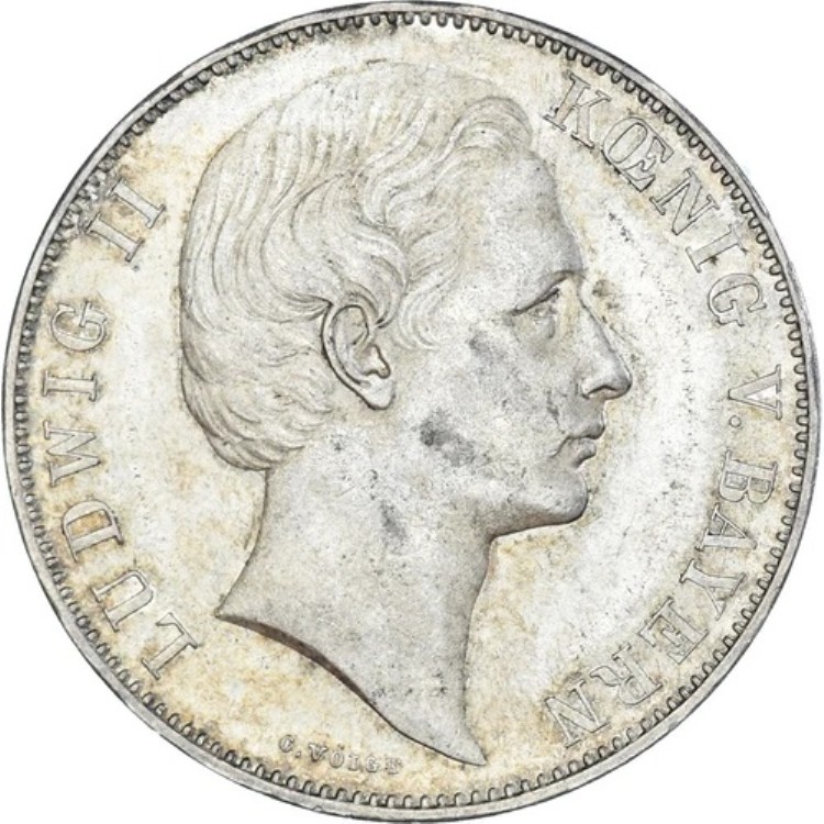 [#1172432] コイン、ドイツ諸州、バイエルン、ルートヴィヒ2世、ターラー、1870年、ミュンヘン、MS