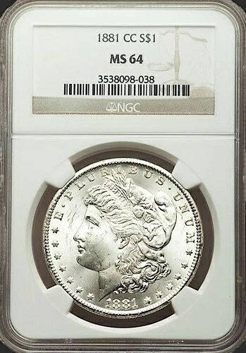 1881-CC モルガン・ダラー NGC MS64