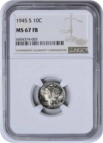 1945-S マーキュリーシルバーダイム MS67FB NGC