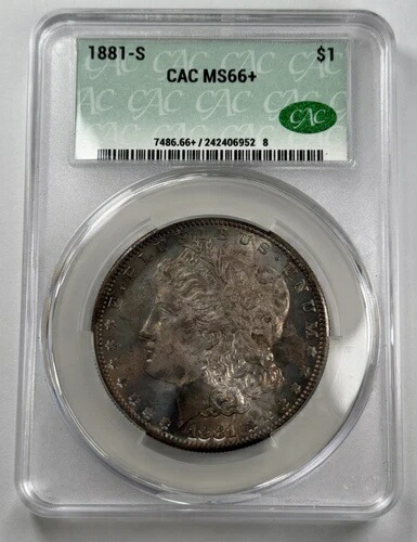1881-S モルガン・ダラー CAC MS66+ トーン 284,625円