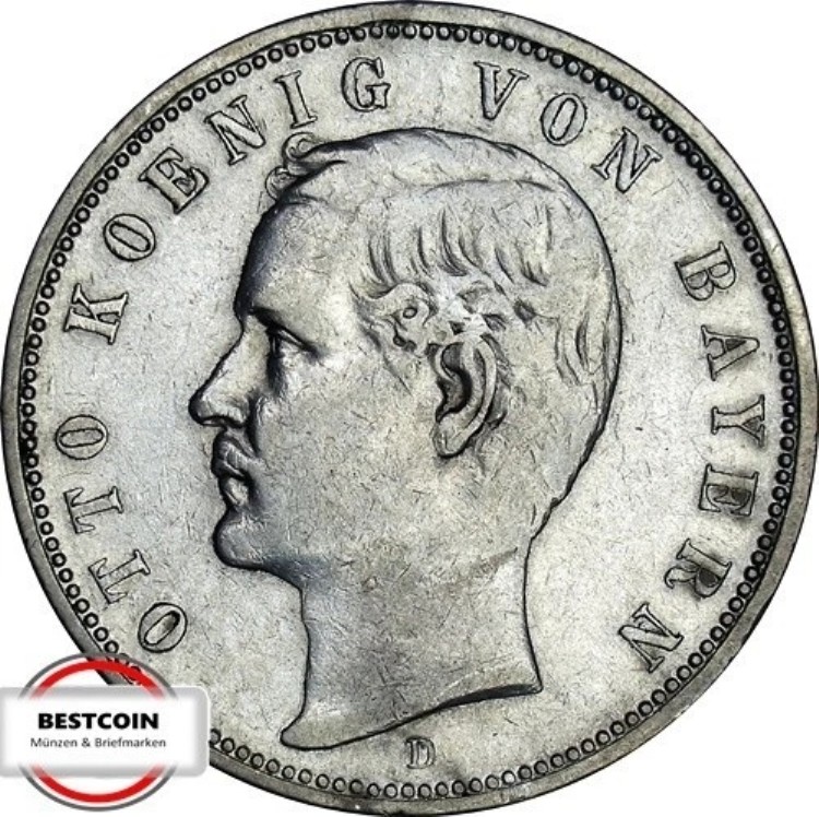 J 44 5 マーク・ババリア・オットー 1888年製 VF-XF 444-｜WORLD RESOURCE【KING店】 246,510円