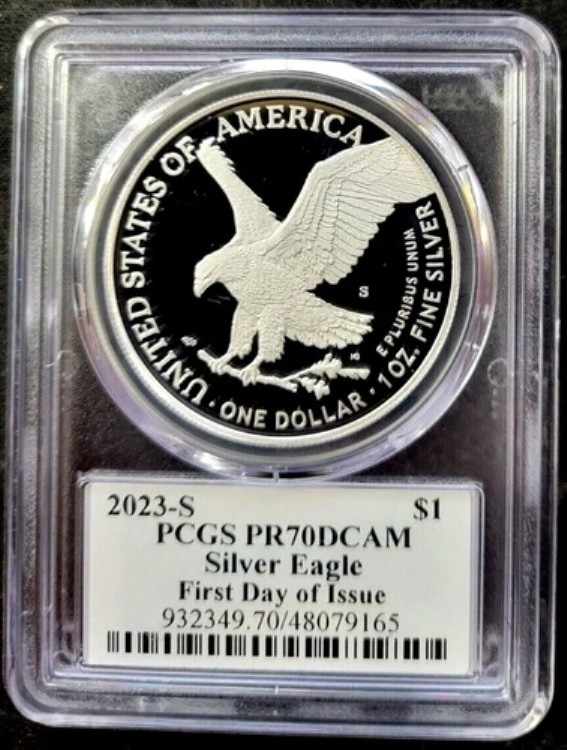2023 S シルバーイーグル PCGS PR70 クリーブランド 初日発行 ブルーイーグル POP 10 レア