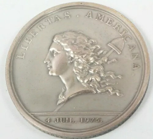 1976年 リベルタス・アメリカーナ・メダル パリ造幣局 再刻印 シルバー 77mm オリジナルボックス付き
