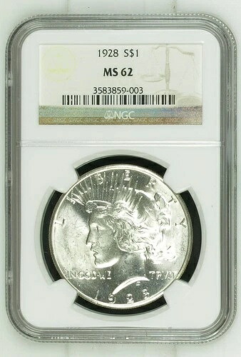 1928年ピースシルバーダラー NGC MS-62