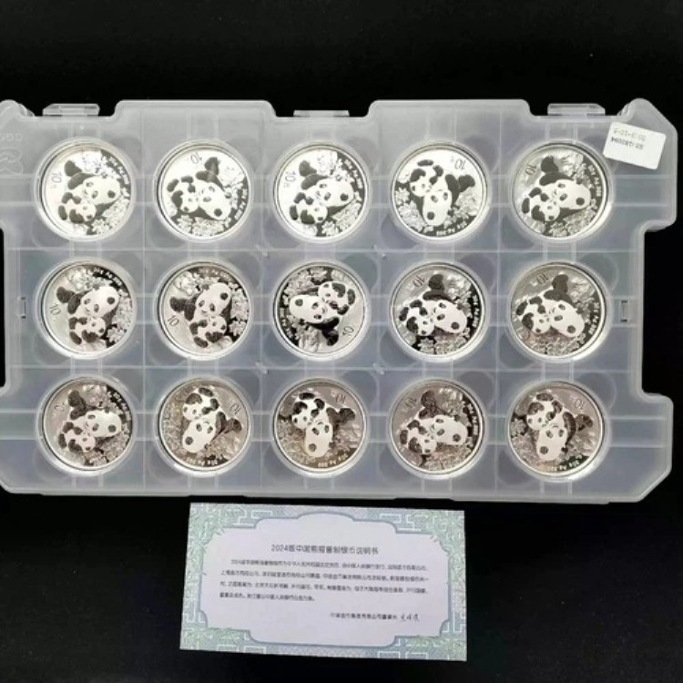 15枚 - 2024年 中国 10元 30g パンダ銀貨