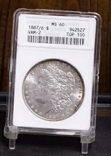 1887/6 モルガン ダラー VAM-2 トップ 100 - ANACS MS60 (#58577-L)