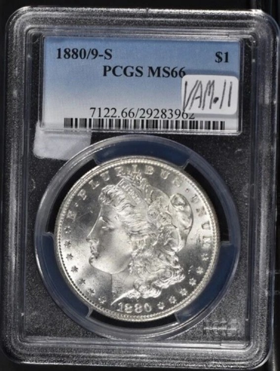 1880/9 S モルガン銀貨 PCGS MS66 VAM-11 HOT 50 オーバーデート バラエティ 285,120円
