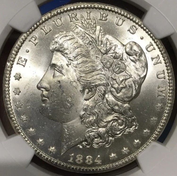 1884-CC NGC MS64 モーガン シルバー ドル VAM-4 セミPL リバース BU 未使用