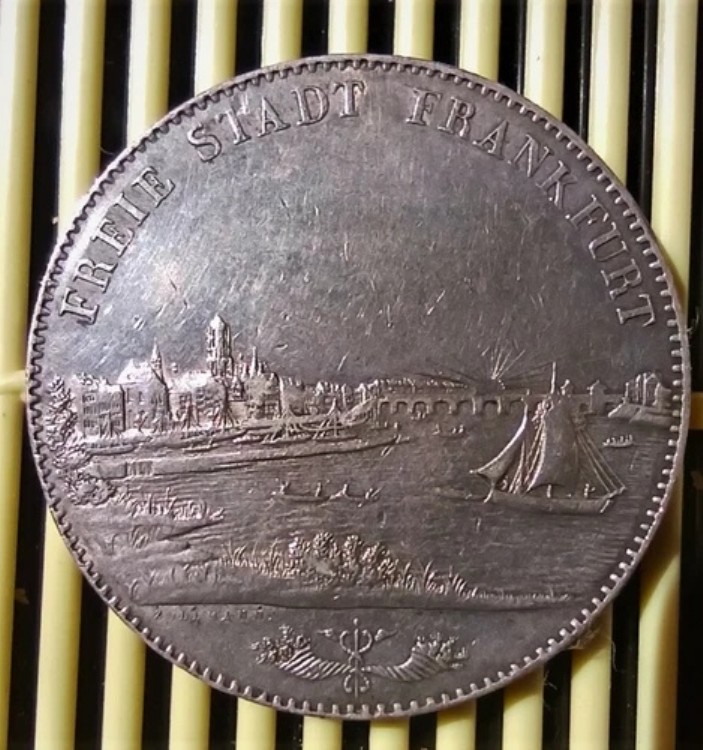 1841年 ドイツ諸邦 2ターラー、3.5グルデン - 自由帝都フランクフルト KM#326