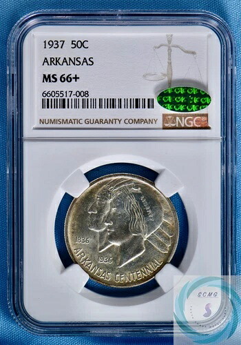 1937 年アーカンソー記念 50 セント NGC MS66+ CAC 付き - 条件付き希少品!
