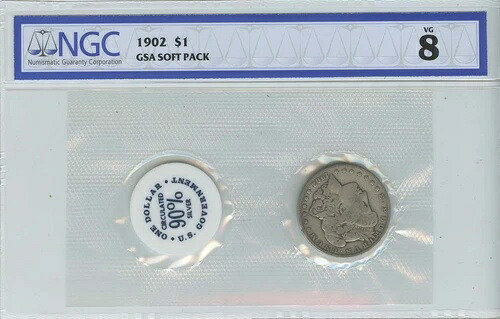 1902年 モルガン・ダラー GSA ソフトパック S$1 NGC VG8