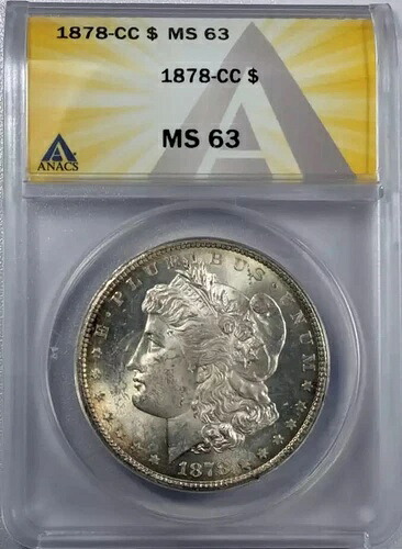 1878年CCモルガン銀貨ANACS MS-63