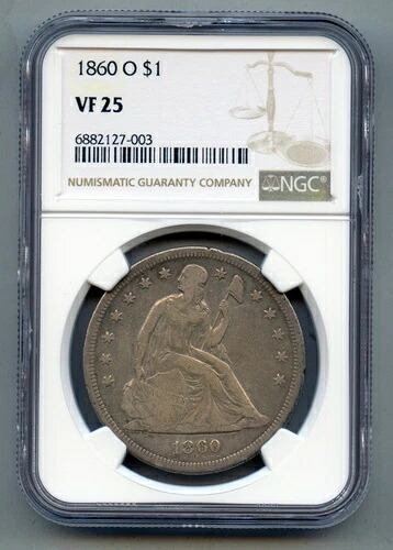1860 O モルガン銀貨 NGC VF 25