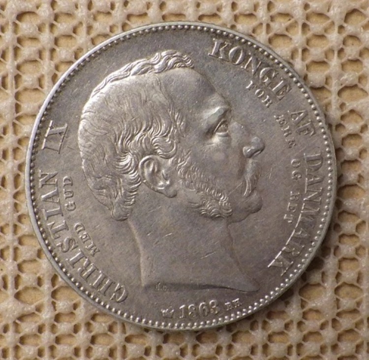 1863 デンマーク 2 リグスダーラー シルバー
