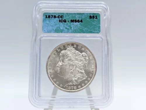 1878-CC ICG MS64 モーガン銀貨 **非常に輝く、見事な標本!**