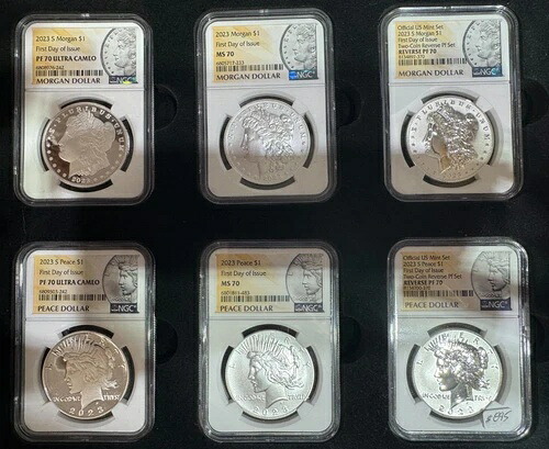 2023年 モルガン・アンド・ピース シルバードル 1ドル 6枚セット NGC MS 70 PF 70｜WORLD RESOURCE【KING店】