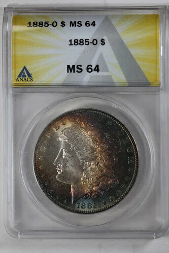 1885-O 1.00 ANACS MS64 モルガン銀貨、ミス・リバティ・ヘッド｜WORLD RESOURCE【KING店】