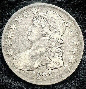 ~1831年 キャップドバスト ハーフダラー ~ 初期日付 50セント銀貨 ~ **O-120 種類** XF++