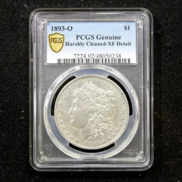 1893-O モルガン銀貨 PCGS 正規品 - 「厳重洗浄」 - XF 詳細