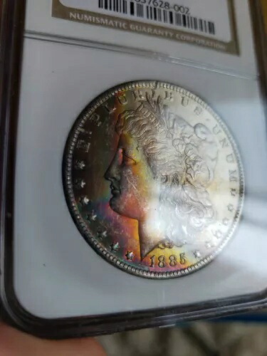 1885-O レインボー トーンのモルガン ダラー ~ NGC MS64* STAR ~ カラフルな色調がゴージャス!｜WORLD RESOURCE【KING店】