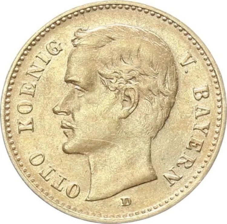 ババリア オットー 10 マーク 1912 D ゴールド XF/XF+ J 201-|WORLD RESOURCE【KING店】