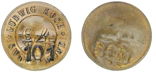 ドイツ南西アフリカトークンコインNo.94 ルートヴィヒ・クック スワコプムント IN No. 101 301,950円