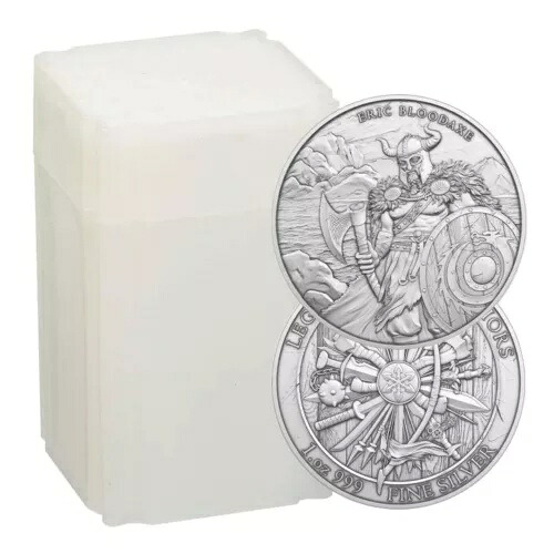 20 個入りロール - 1 トロイオンス Eric Bloodaxe デザイン .999 純銀ラウンド... 302,940円
