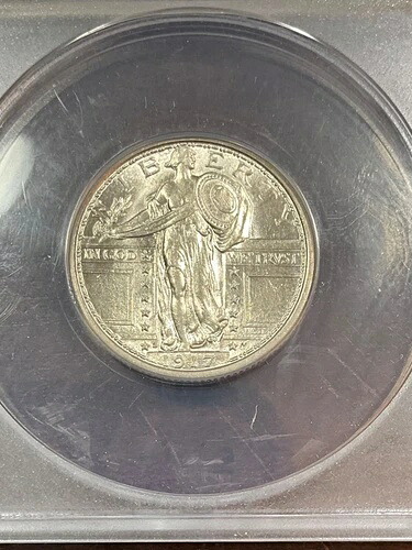 ANACS AU53FH 1917 S スタンディング リバティ クォーター タイプ 1 クラッシュダイス グレートラスター 302,940円