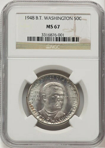 1948年 50セント ブッカー・T・ワシントン記念銀貨 NGC MS67 (778276030)