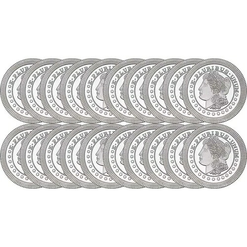 1オンス SilverTowne Morgan スタッカブル シルバー ラウンド (新品 - 20個セット)