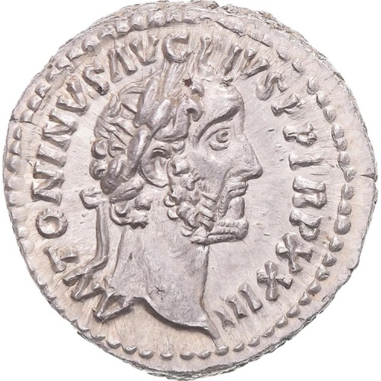 [#1069519] コイン、アントニヌス・ピウス、デナリウス、159-160年、ローマ、AU、銀、RIC:299